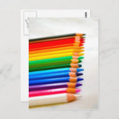 Farbige Stifte Postkarte (Vorne/Hinten)