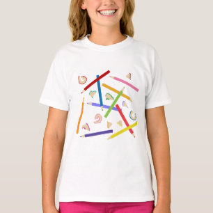 Farbige Stifte Schule Art Student Kinder T-Shirt