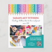 Farbige Stifte Sterne Kunst Klassen Tutor Flyer (Hinten)