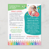 Farbige Stifte Sterne Kunst Klassen Tutor Flyer (Vorne)
