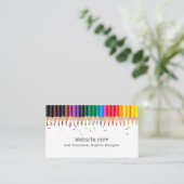 Farbige Stifte und Sprinklen | Künstler Visitenkarte (Stehend Vorderseite)