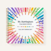 Farbige Stifte und Sterne Lehrernotizen Notizblock (Vorderseite)