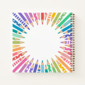 Farbige Stifte und Sterne Lehrernotizen Notizblock (Rückseite)