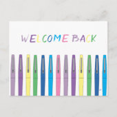 Farbige Stifte Willkommen zurück zur Postkarte der (Vorderseite)