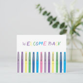 Farbige Stifte Willkommen zurück zur Postkarte der (Stehend Vorderseite)