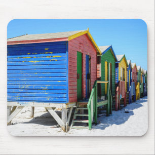Farbige Strand-Hütten Mousepad
