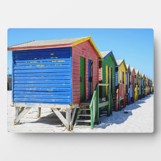 Farbige Strandhütten Fotoplatte (Vorderseite)