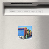 Farbige Strandhütten Magnet (In Situ (Geschirrspüler))