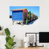 Farbige Strandhütten Poster (Heimbüro)