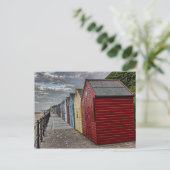 Farbige Strandhütten Postkarte (Stehend Vorderseite)