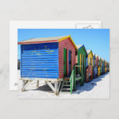 Farbige Strandhütten Postkarte (Vorne/Hinten)