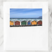 Farbige Strandhütten Rechteckiger Aufkleber (Tasche)