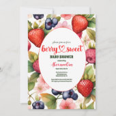 Farbige Strawberry-Babydusche Einladung (Vorderseite)