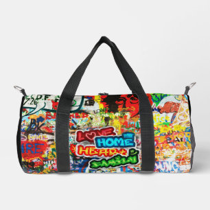 Farbige Streetart-Graffiti-Liebesheim-Herz Duffle Bag