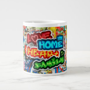 Farbige Streetart-Graffiti-Liebesheim-Herz Jumbo-Tasse
