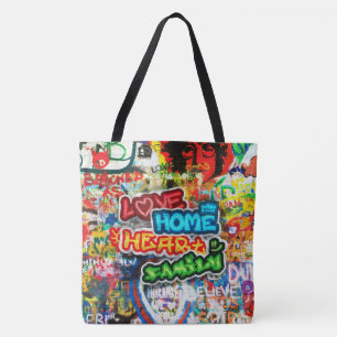 Farbige Streetart-Graffiti-Liebesheim-Herz Tasche