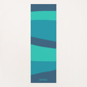 Farbige Streifen Aquamarin türkisfarbene blaue Str Yogamatte (Vorderseite)