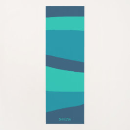 Farbige Streifen Aquamarin türkisfarbene blaue Str Yogamatte