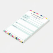 Farbige Streifen Babysitter Post-it Klebezettel (angewinkelt)