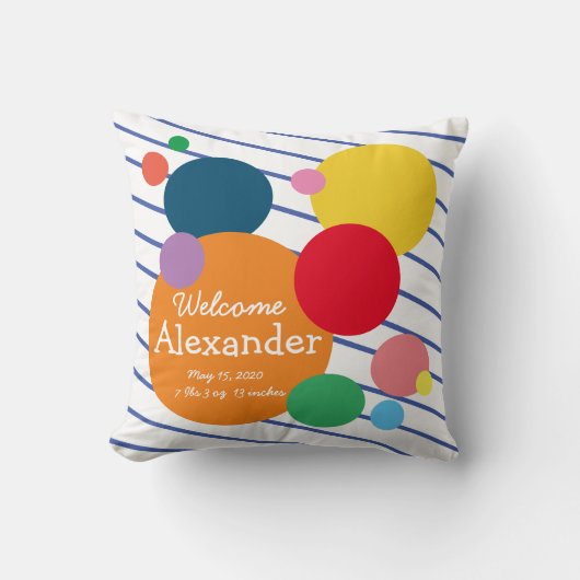 Farbige Streifen Babystasten Kissen (Vorderseite)