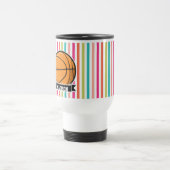 Farbige Streifen; Basketball Reisebecher (Mittel)