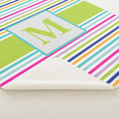 Farbige Streifen - blau, orange, rosa, grün, Aquam Sherpadecke (3/4)