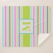 Farbige Streifen - blau, orange, rosa, grün, Aquam Sherpadecke (Vorderseite (Horizontal))