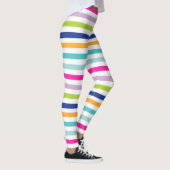 Farbige Streifen: Blau, orange, rosa, grün, Aquama Leggings (Rechts)