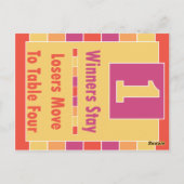 Farbige Streifen Bunco Table Card #1 bis 4 Postkarte (Rückseite)