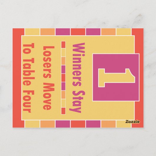 Farbige Streifen Bunco Table Card #1 bis 4 Postkarte (Rückseite)