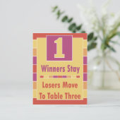 Farbige Streifen Bunco Table Card #1 Postkarte (Stehend Vorderseite)