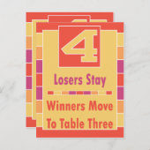 Farbige Streifen Bunco Table Card #4 bis 3 Postkarte (Vorne/Hinten)