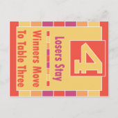 Farbige Streifen Bunco Table Card #4 bis 3 Postkarte (Rückseite)