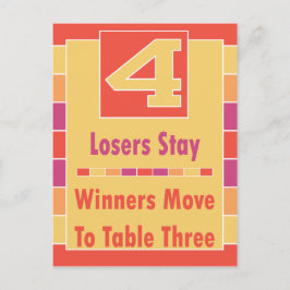 Farbige Streifen Bunco Table Card #4 bis 3 Postkarte