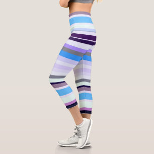 Farbige Streifen Capri Leggings