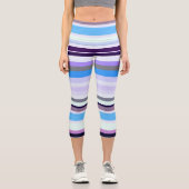 Farbige Streifen Capri Leggings (Vorderseite)