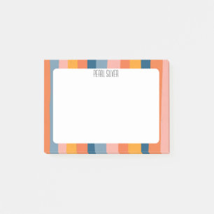 Farbige Streifen CUSTOM Chic Monogramm Personalisi Post-it Klebezettel
