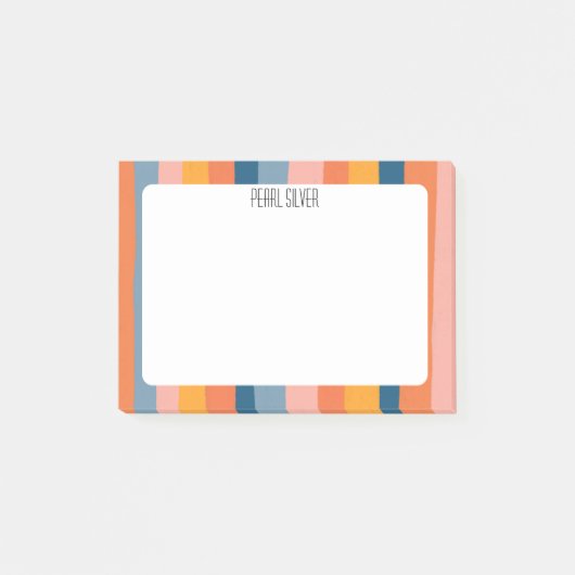 Farbige Streifen CUSTOM Chic Monogramm Personalisi Post-it Klebezettel (Vorderseite)