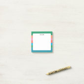 Farbige Streifen CUSTOM Chic Monogramm Personalisi Post-it Klebezettel (Auf Schreibtisch)