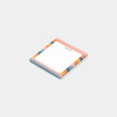 Farbige Streifen CUSTOM Chic Monogramm Personalisi Post-it Klebezettel (angewinkelt)