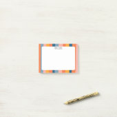 Farbige Streifen CUSTOM Monogramm Personalisiert Post-it Klebezettel (Auf Schreibtisch)