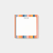 Farbige Streifen CUSTOM Monogramm Personalisiert Post-it Klebezettel (Vorderseite)
