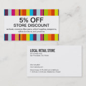 Farbige Streifen (Discount-Karte) Rabattkarte (Vorne/Hinten)