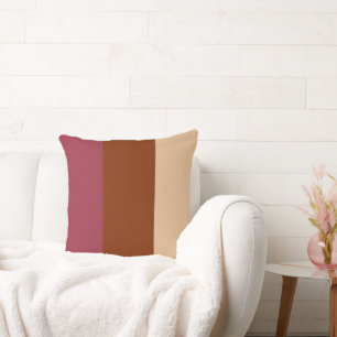 Farbige Streifen Drei Schattierungen Braun Pink Ec Kissen