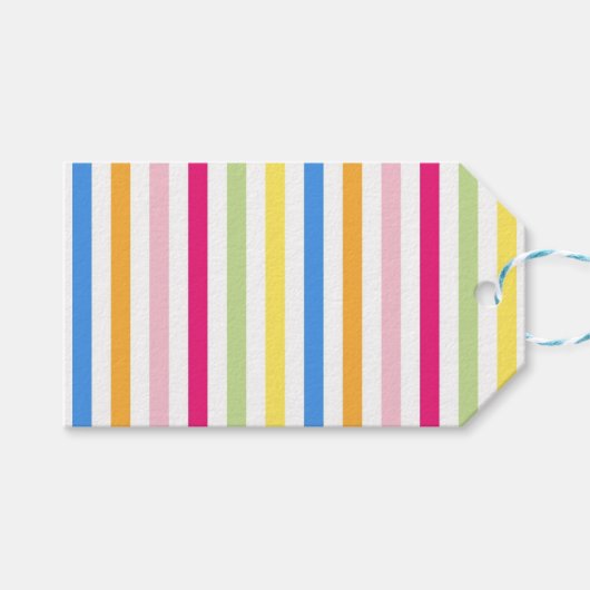 Farbige Streifen Geschenkanhänger (Vorderseite (Horizontal))