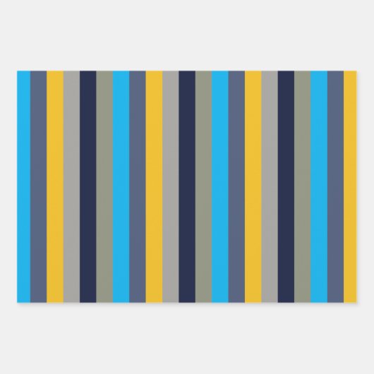 Farbige Streifen Geschenkpapier Set (Vorderseite 3)