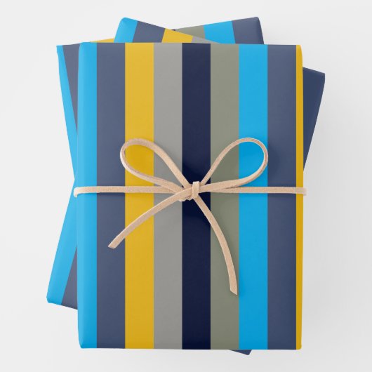 Farbige Streifen Geschenkpapier Set (Beispiel)