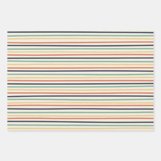 Farbige Streifen Geschenkpapier Set (Vorderseite 3)