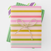 Farbige Streifen Geschenkpapier Set (Beispiel)