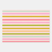 Farbige Streifen Geschenkpapier Set (Vorderseite)